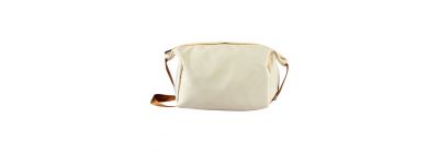 Cosmetiquera beige y marrón