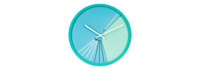 Reloj para pared madera turquesa con celeste