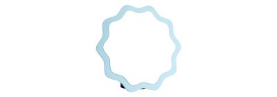 Espejo madera ondulado 30x30x0.9cm celeste
