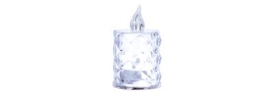 Candela con luz led transparente