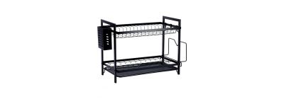 Escurridor para platos 2 niveles negro