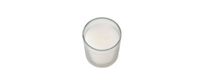 Candela vidrio blanco 8x9cm