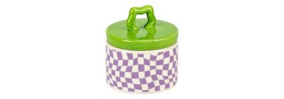 Recipiente cerámico estampado cuadros