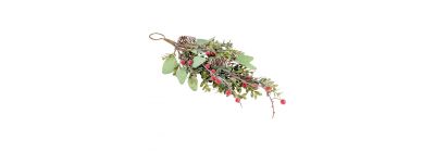 Ornamento navideño con bellotas y frutos multicolor