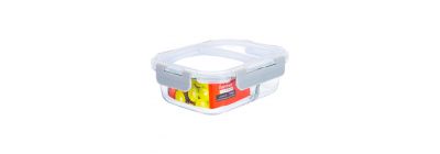 Recipiente vidrio con tapa división 580ml