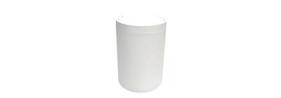 Papelero plástico con tapa blanco