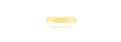 Jabonera rectangular con base bambú