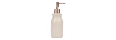 Dispensador para jabón 250ml blanco y bronce