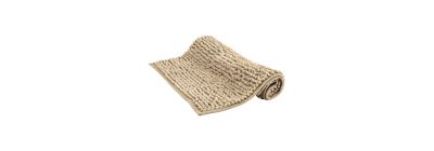 Alfombra afelpada beige baño