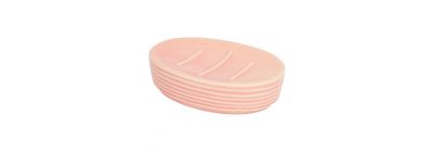 Jabonera porcelana con relieve rosado