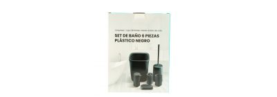 Set para baño liso 6pzas negro