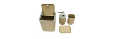 Set para baño relieve rayas 4 piezas