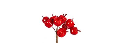 Rama artificial navideña con fruto rojo