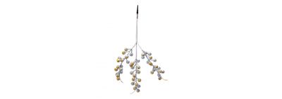 Rama artificial navideña 37cm plateado y dorado