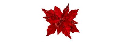Flor artificial navideña 32cm rojo