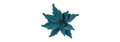 Flor artificial navideña 31cm verde oscuro