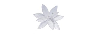 Flor artificial navideña 28cm blanco