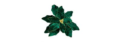 Flor artificial navideña 36cm verde esmeralda