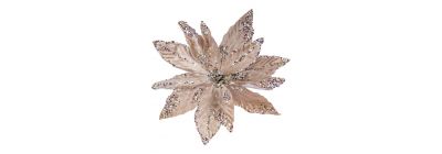Flor artificial navideña 31cm champagne