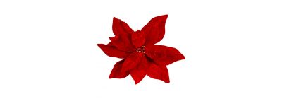 Flor artificial navideña afelpada 34cm rojo