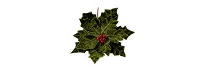 Flor artificial navideña 29cm verde y rojo