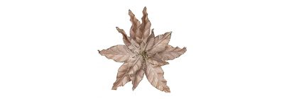 Flor artificial navideña 36cm champagne y dorado