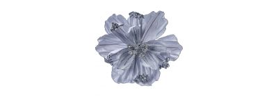 Flor artificial navideña 32cm plateado