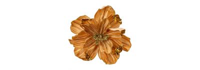 Flor artificial navideña borde 32cm dorado