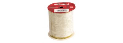Cinta navideña 10cm blanco y dorado