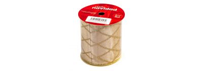 Cinta navideña 10cm champagne