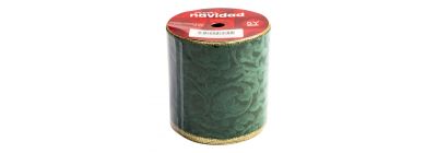 Cinta navideña 10cm verde y dorado