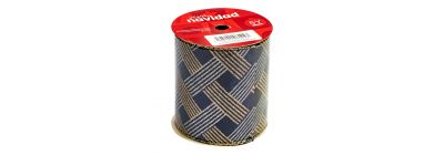 Cinta navideña 10cm azul dorado y plateado
