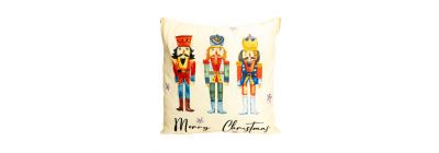 Cojín navideño estampado beige