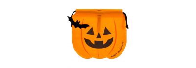Bolsa tela estampado calabaza 25cm