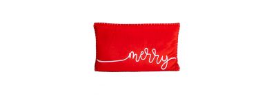 Cojín navideño estampado rojo y blanco