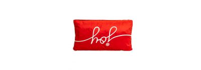 Cojín navideño estampado rojo y blanco