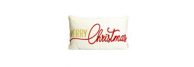 Cojín navideño estampado blanco rojo y beige