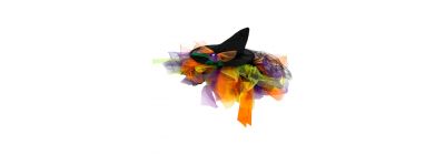 Sombrero bruja con tutú 2pzas multicolor
