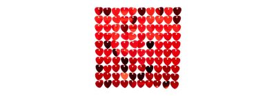 Cuadro corazones rojo