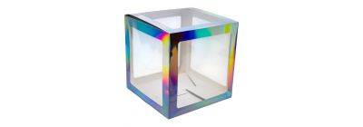 Caja tornasol globos 30x30x30 cm