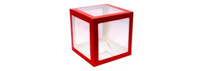 Caja cartón globos roja