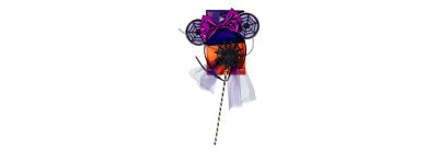 Diadema con lazo y varita telaraña escarchada 2pzas