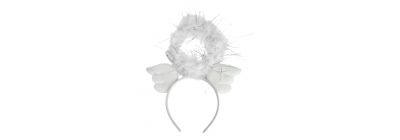 Diadema ángel con luz afelpado 25cm blanco