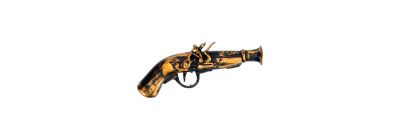 Pistola para pirata bronce y negro