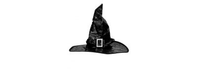 Sombrero bruja negro y plateado