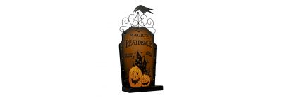Lápida cuervo calabaza LED