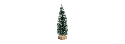 Árbol nevado navideño con base madera