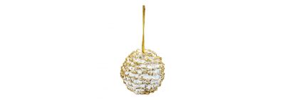 Esfera bellota blanco dorado