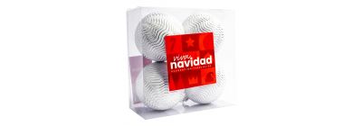 Esferas navideñas blanco+plateado