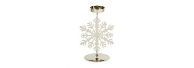 Candelabro hierro copo de nieve dorado